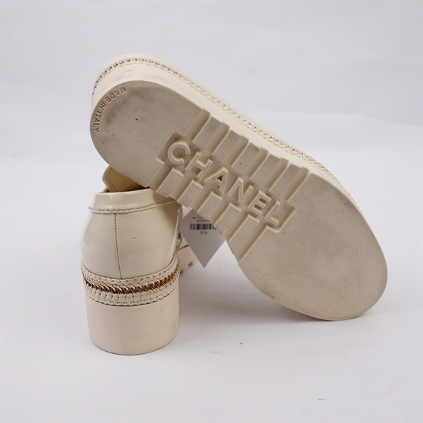 Giày Chanel trắng cao 5p sz38 (BQ) KG+