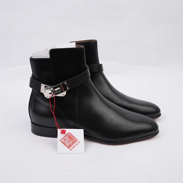 Giày Hermes boot đen sz36.5 (BQ) KG+