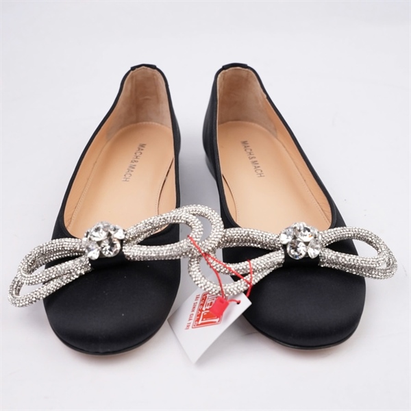 Giày Mach&Mach đen đính nơ sz37 (BQ) KG+