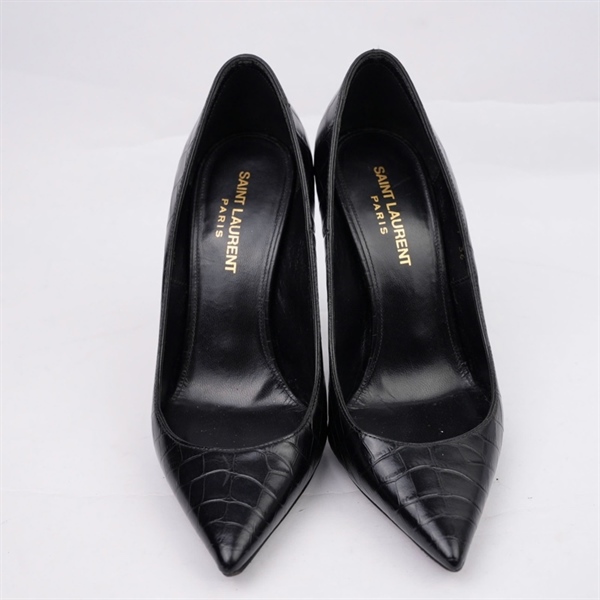 Giày YSL vân đen cao 11p sz36 (BQ) KG+