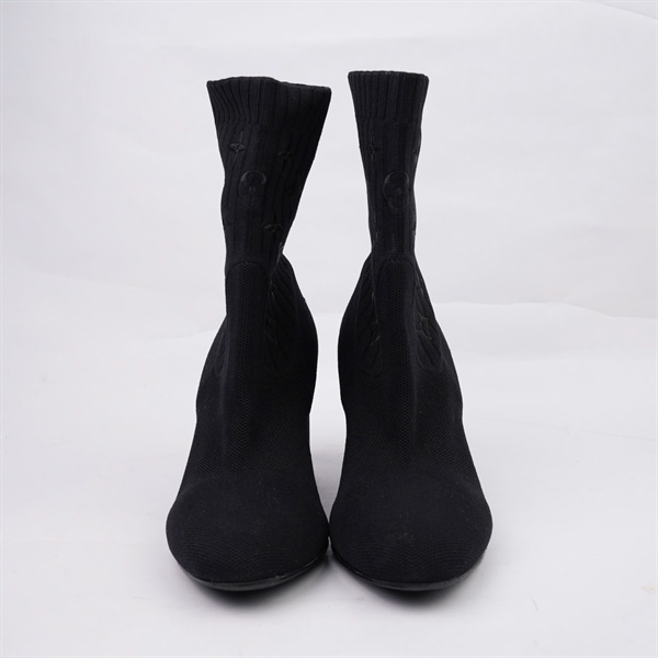 Giày LV boot hoa đen cao 8p sz37 (BQ) KG+