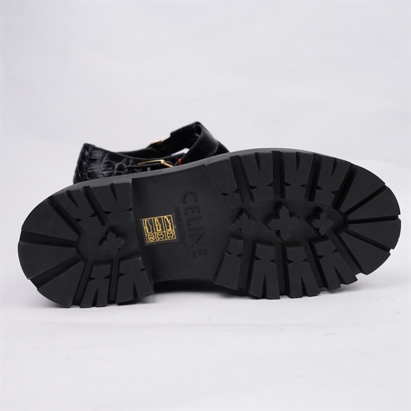 Giày Celine vân đen cao 5p sz36 (BQ) KG+