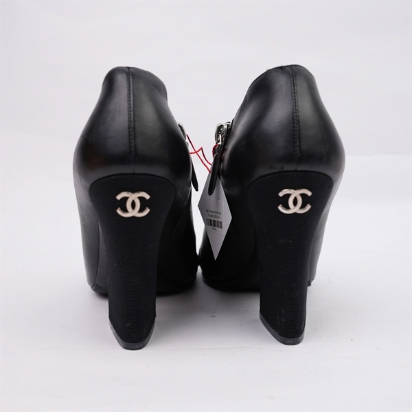 Giày Chanel boot đen cao 11p sz38.5 (BQ) KG+