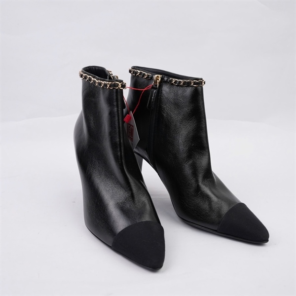 Giày Chanel boot đen cao 8p sz38 (BQ) KG+
