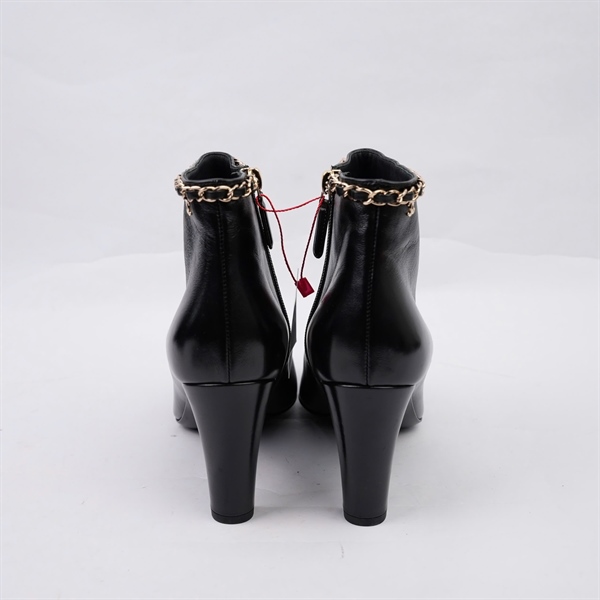 Giày Chanel boot đen cao 8p sz38 (BQ) KG+