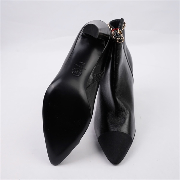 Giày Chanel boot đen cao 8p sz38 (BQ) KG+