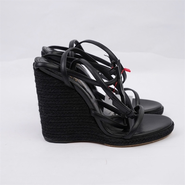 Giày YSL đen cao 11p sz37 (BQ) KG+