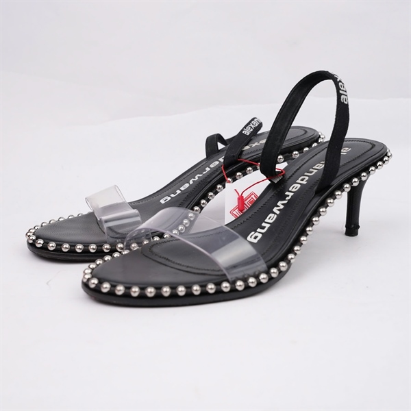 Giày Alexander Wang đen quai trong cao 7p (BQ) KG+