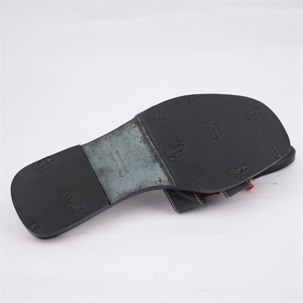 Dép Hermes đen sz34.5 (BQ) KG+