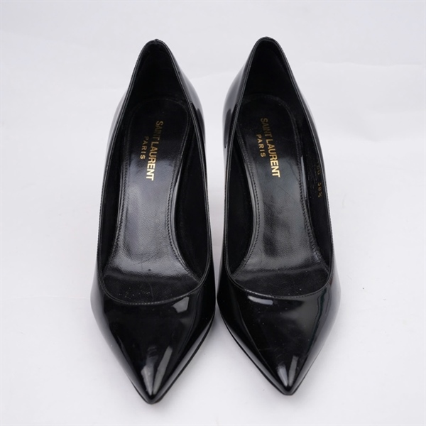 Giày YSL đen cao 9p sz38.5 (BQ) KG+