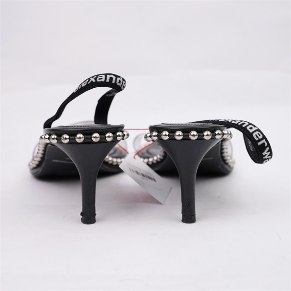 Giày Alexander Wang đen quai trong cao 7p (BQ) KG+