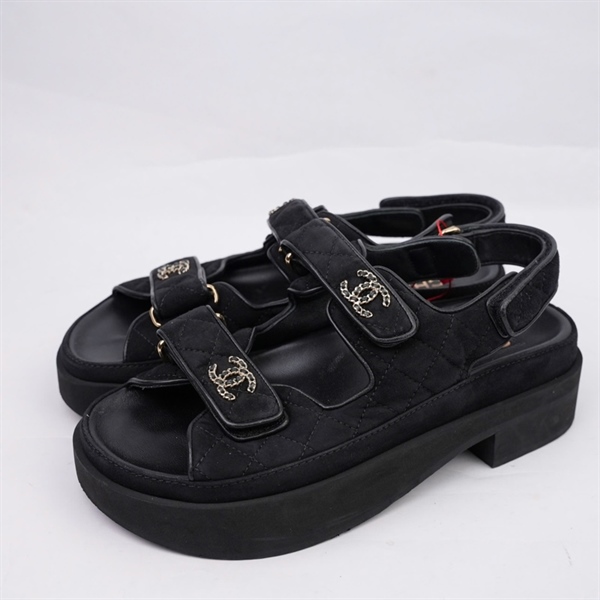 Giày Chanel đen cao 6p sz38 (BQ) KG+