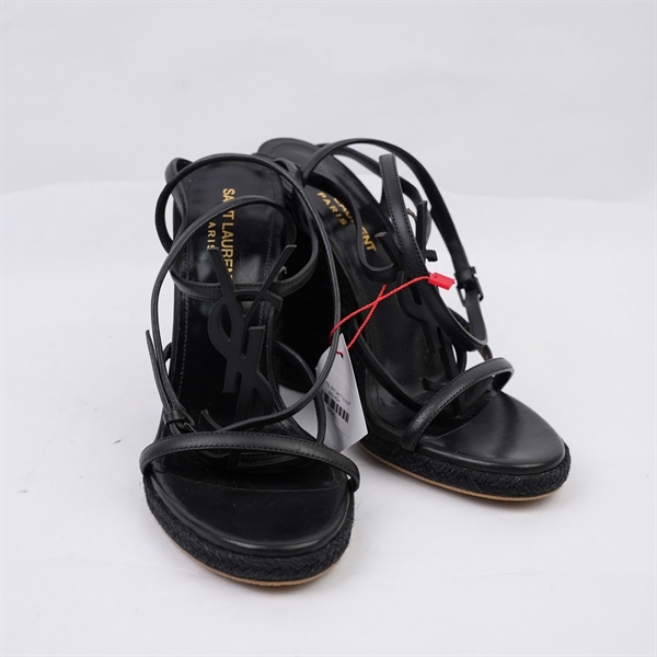 Giày YSL đen cao 11p sz37 (BQ) KG+