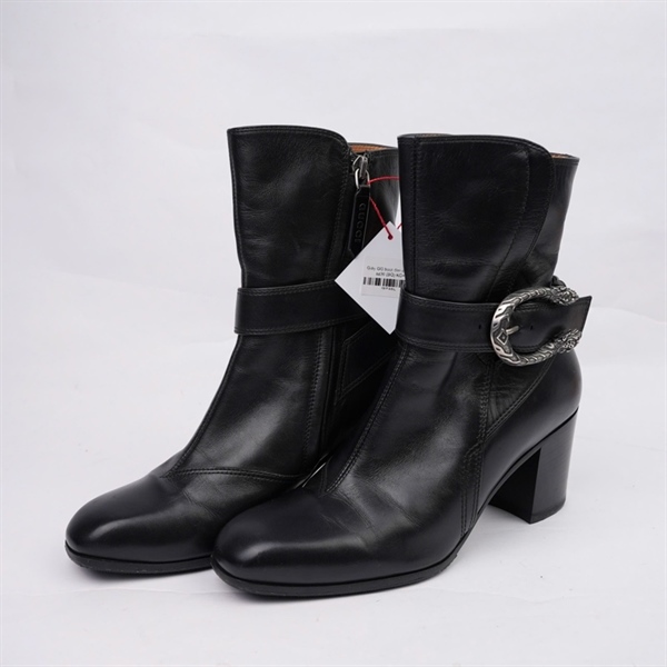 Giày GG boot đen cao 7p sz36 (BQ) KG+