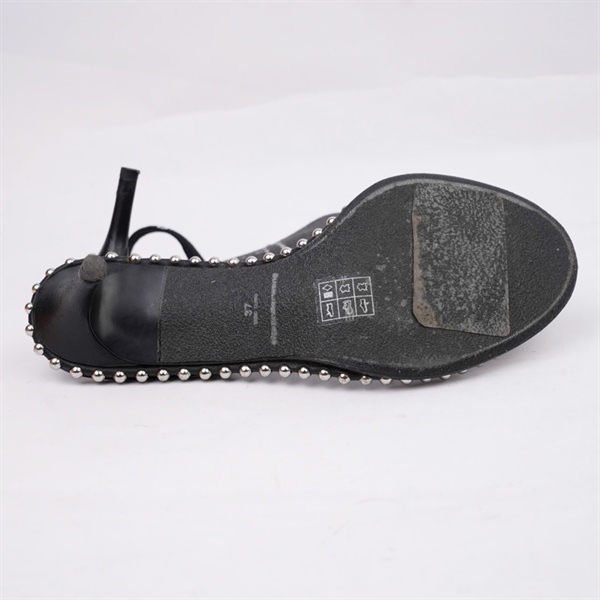 Giày Alexander Wang đen quai trong cao 7p (BQ) KG+