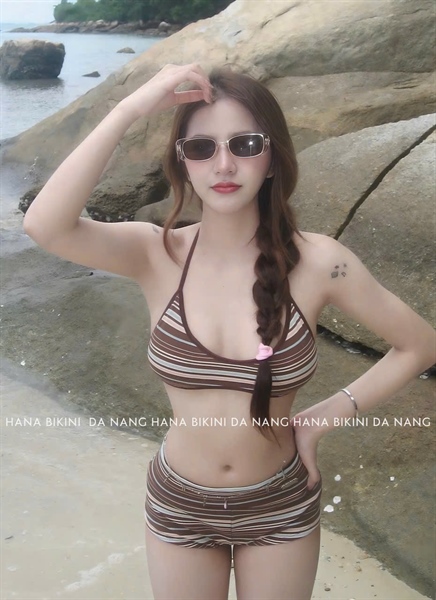 SET BIKINI MIX QUẦN XINH IU - M NÂU