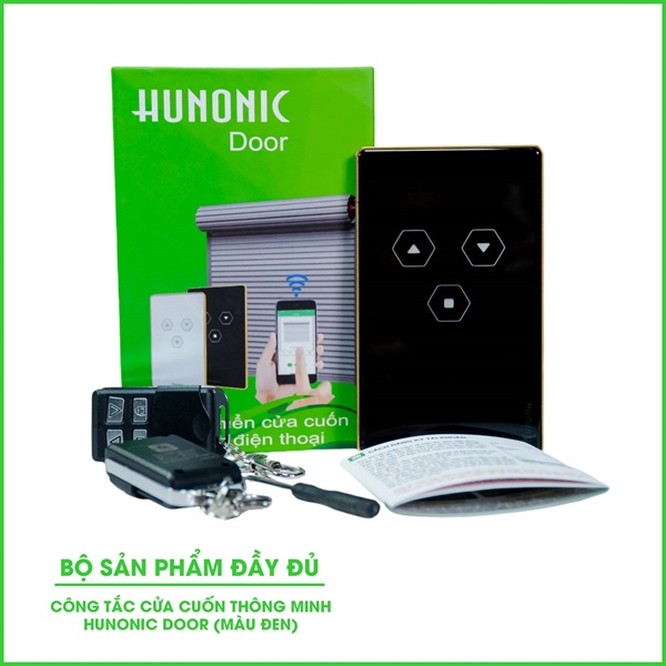 Công tắc Cửa Cuốn Wifi Hunonic Door màu Đen