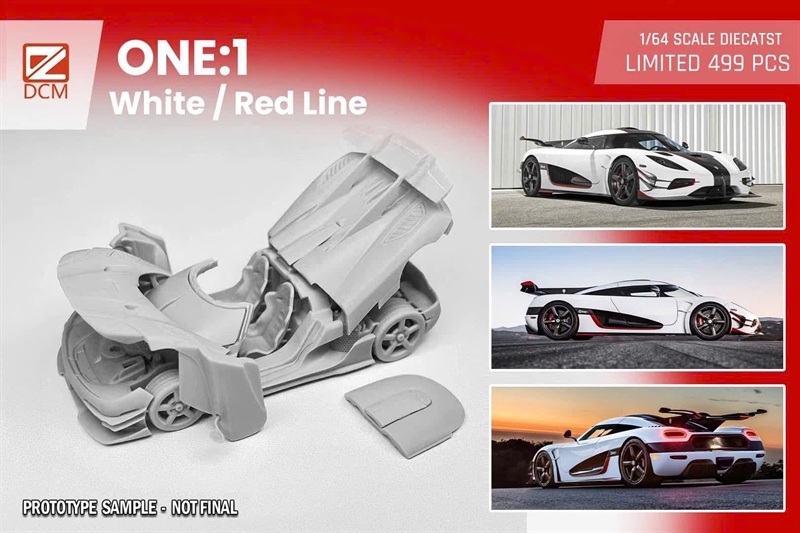 ( Pre Order Q4/2025) DCM 1/64 One:1 Fully Opened-diecast ( White + Red latte)