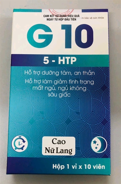 G10 5-HTP - Vinpharma - Hỗ trợ dưỡng tâm, an thần... (Hộp 1vỉ x 10viên)