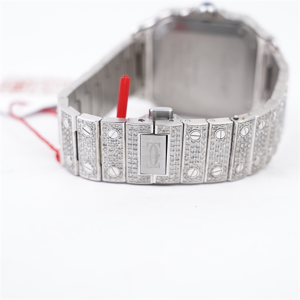 Đồng hồ Cartier bạc đính kim (756221ZX) sz36 (HC) KG+