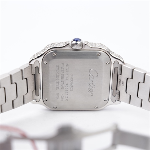 Đồng hồ Cartier bạc đính kim (756221ZX) sz36 (HC) KG+