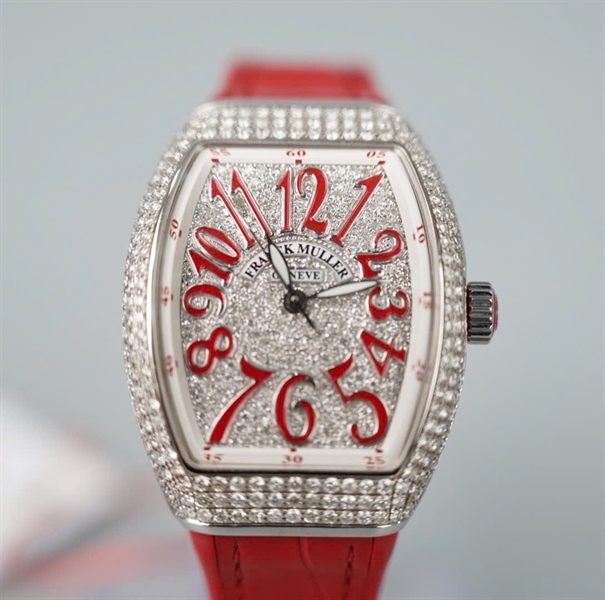 Đồng hồ Franck Muller dây đỏ kim số đỏ lộ cơ sz30 (No762)+