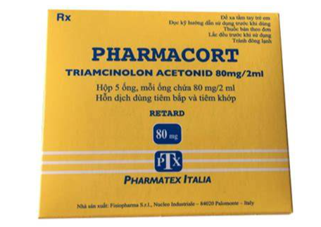 Pharmacort (Triamcinolon acetonid 80mg/2ml) (Hộp 5 ống) - Italya