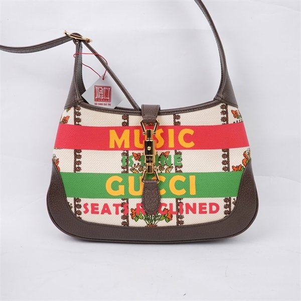 Túi GG Jackie 1961 nude họa tiết in chữ (636706-486628) sz27 KG+