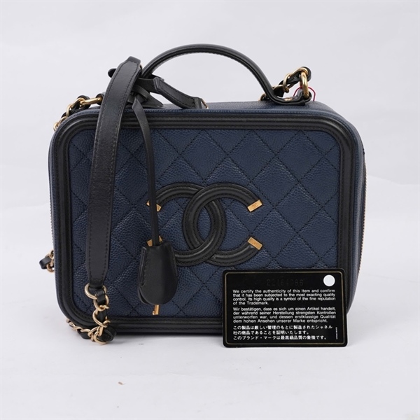 Túi Chanel Vanity xanh (22464086) sz20 (BMC) KG+