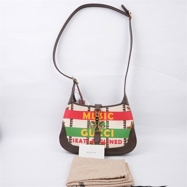 Túi GG Jackie 1961 nude họa tiết in chữ (636706-486628) sz27 KG+