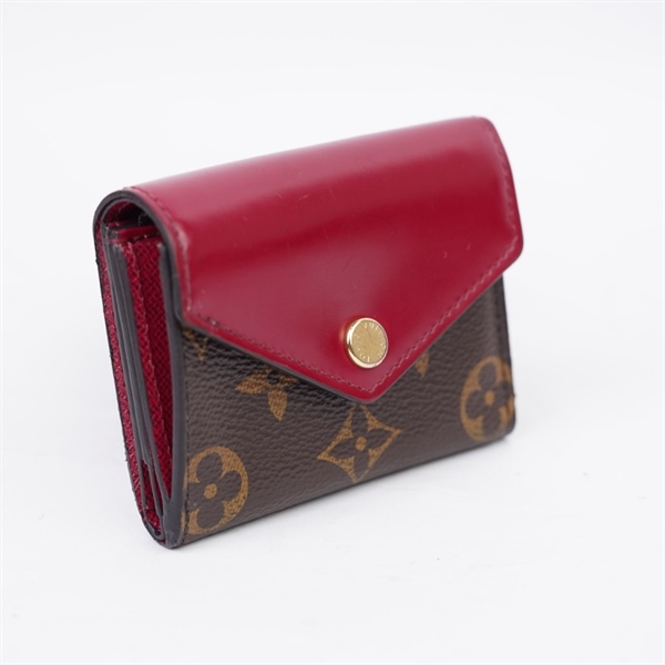 Ví LV hoa nâu nắp đỏ gập 3 (LT) KG+