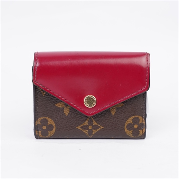 Ví LV hoa nâu nắp đỏ gập 3 (LT) KG+