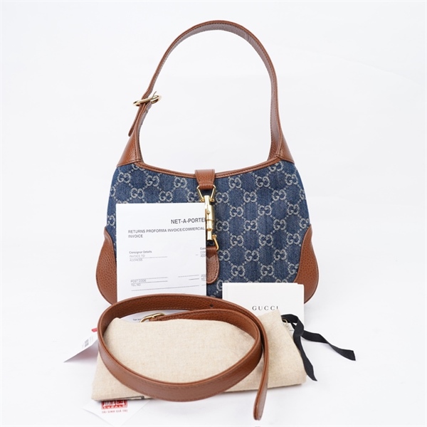 Túi GG Jackie 1961 xanh (636706-520981) sz27 (LN) KG+