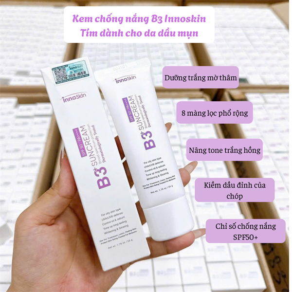 Kem chống nắng Innoskin B3 - Tím