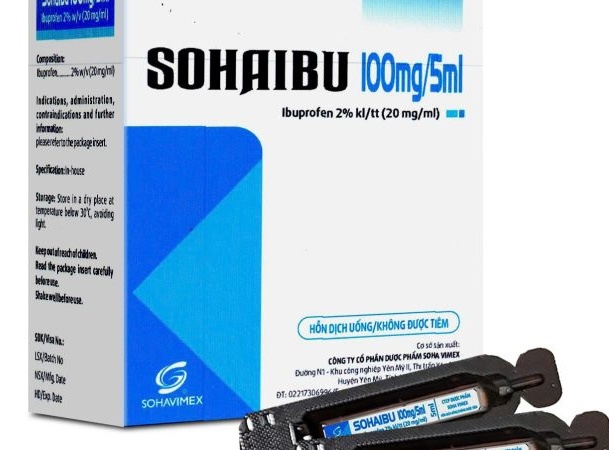 SOHAIBU 100mg/5ml (Ibuprofen 2%) (H20 ống/5ml)