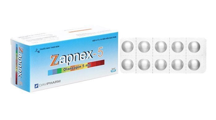Thuốc Zapnex-5 Olanzapine 5mg Davipharm Ðiều trị tâm thần phân liệt (Hộp 6 vỉ x 10 viên)