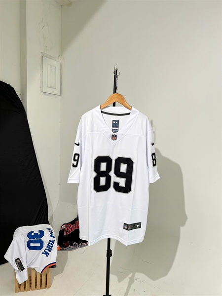 Áo NFL Las Vegas Raiders - Số 89 ( Bowers )- Trắng chữ đen - Nike