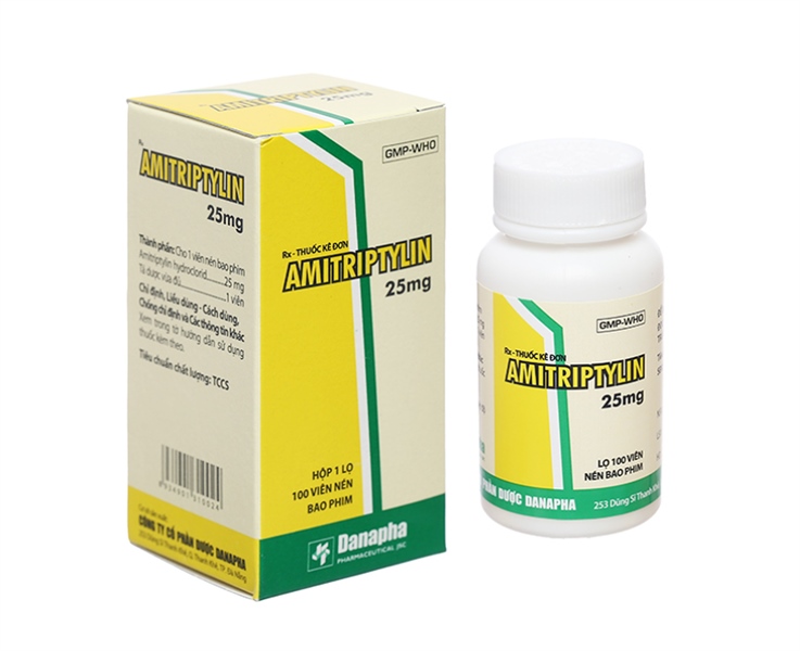 Thuốc Amitriptylin 25mg Danapha điều trị trầm cảm (Lọ 100 viên)