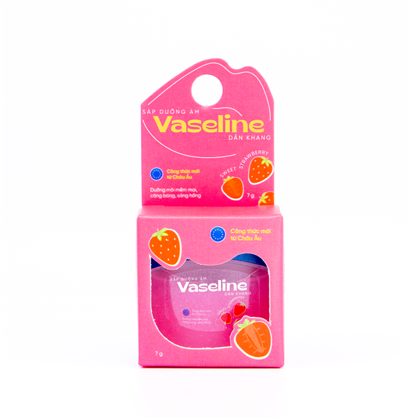 Sáp dưỡng ẩm Vaseline Dâu - Dân Khang giữ ẩm , bảo vệ da khô, nứt nẻ (7g)