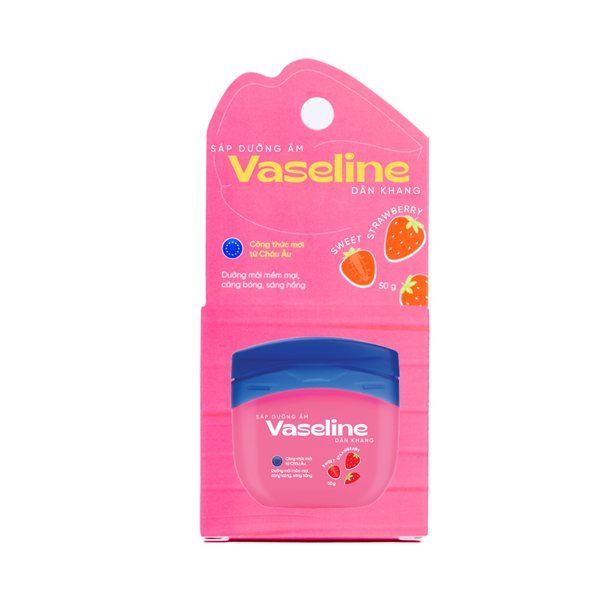 Sáp dưỡng ẩm Vaseline Dâu - Dân Khang giữ ẩm và bảo vệ da nứt nẻ (50g)