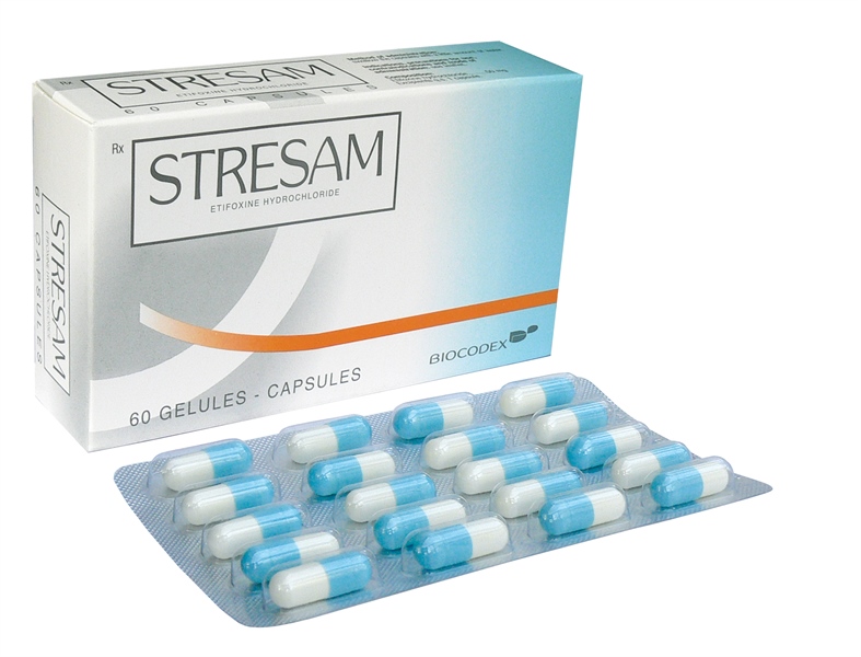 Thuốc Stresam Biocodex điều trị các biểu hiện dạng tâm thể của lo âu (3 vỉ x 20 viên)