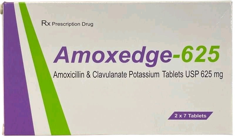 Thuốc Amoxedge-625 India Kháng sinh điều trị nhiễm khuẩn (Hộp 2 vỉ x 7 viên)