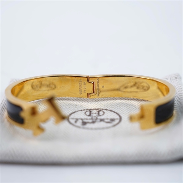 Vòng tay Hermes đen (FI0189) (A-T) KG+