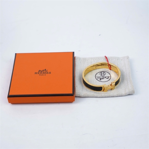 Vòng tay Hermes đen (FI0189) (A-T) KG+