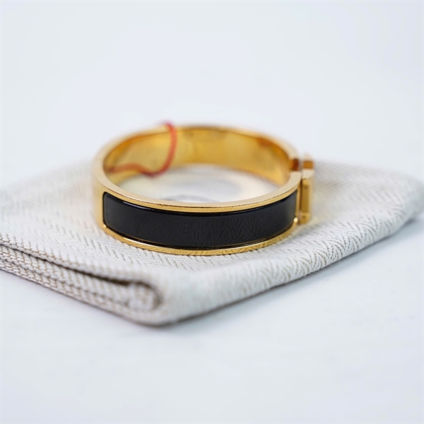 Vòng tay Hermes đen (FI0189) (A-T) KG+