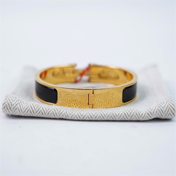 Vòng tay Hermes đen (FI0189) (A-T) KG+