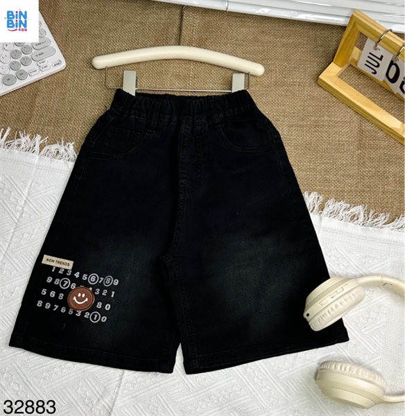 32883- Quần bò in số 123456.. Đen