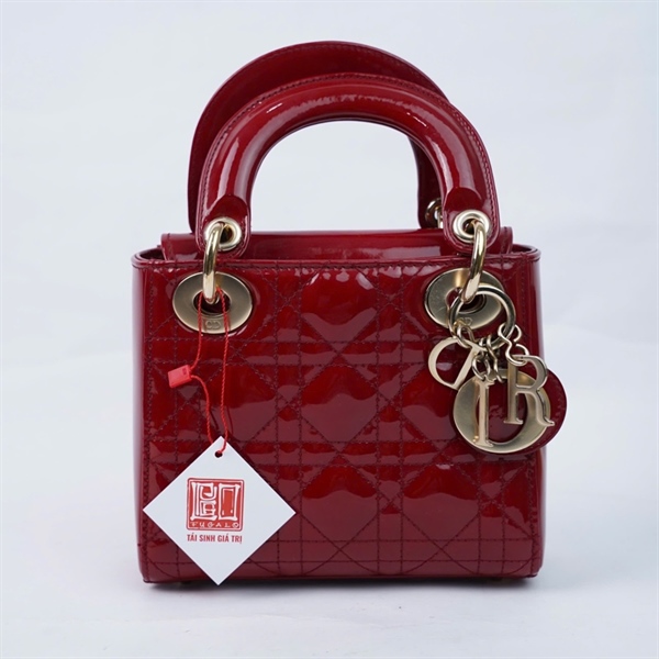 Túi Dior Lady đỏ (15-BO-0198) szmini (BMC) KG+