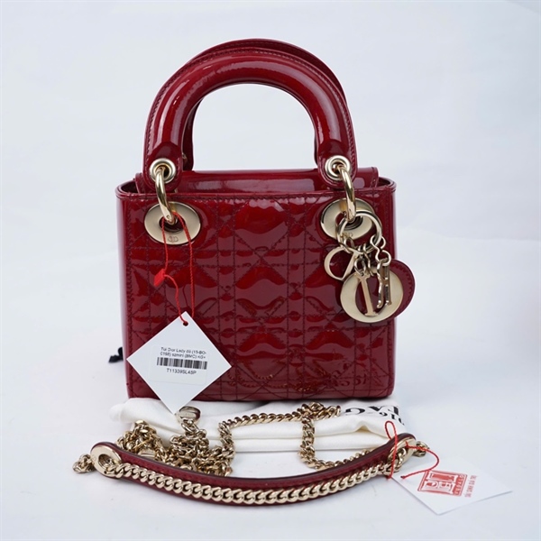 Túi Dior Lady đỏ (15-BO-0198) szmini (BMC) KG+