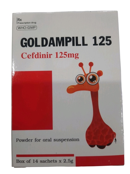 Goldampill 125 (Cefdinir 125mg) (Hộp 14 gói) - USpharma